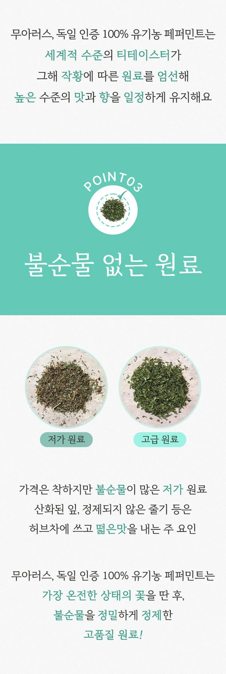 Muarus Organic Peppermint Tea 100% Certified German Organic Peppermint Detail