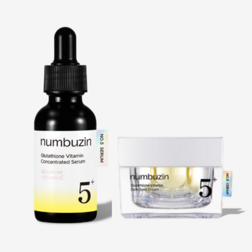 numbuzin 5 Glutathione Vitamin Concentrated Serum 30ml + Glutathione Vitamin Dark Spot Cream 50ml Set