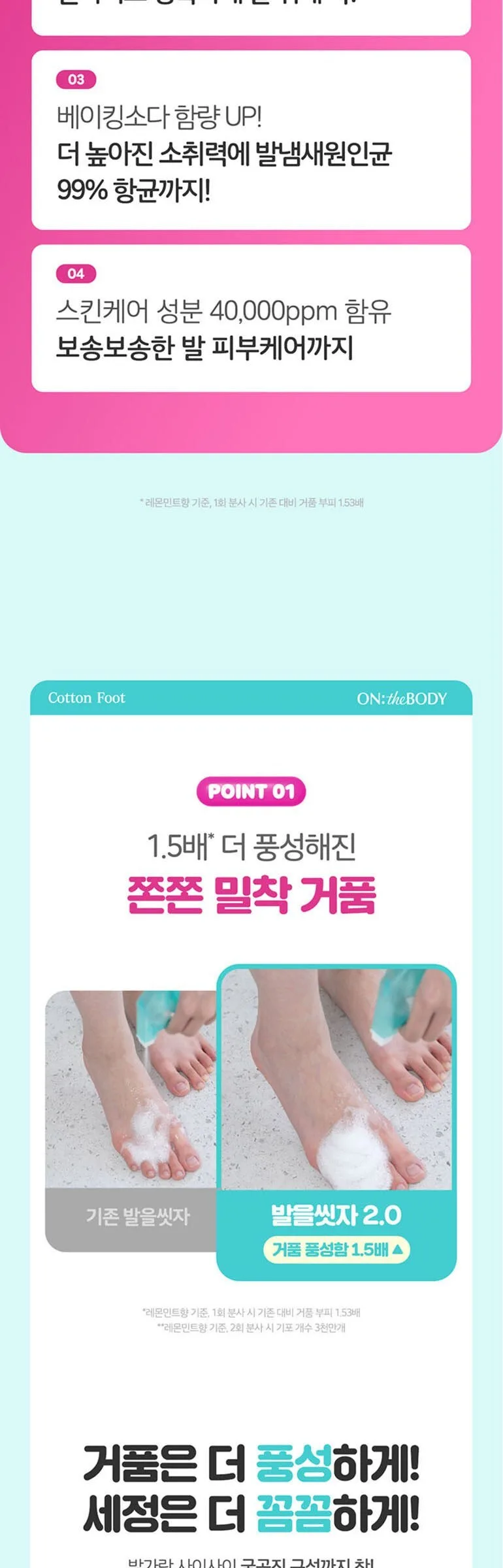 ON:THE BODY COTTON FOOT CLEANSING FOOT SHAMPOO 2.0 LEMON MINT SCENT 385ml Detail