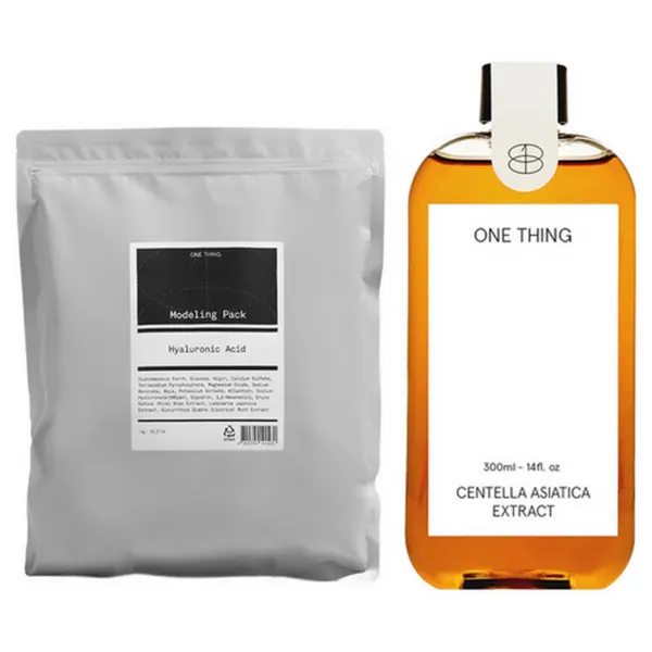 ONE THING Hyaluronic Acid Modeling Pack 1kg + Centella Asiatica Extract Toner 300ml
