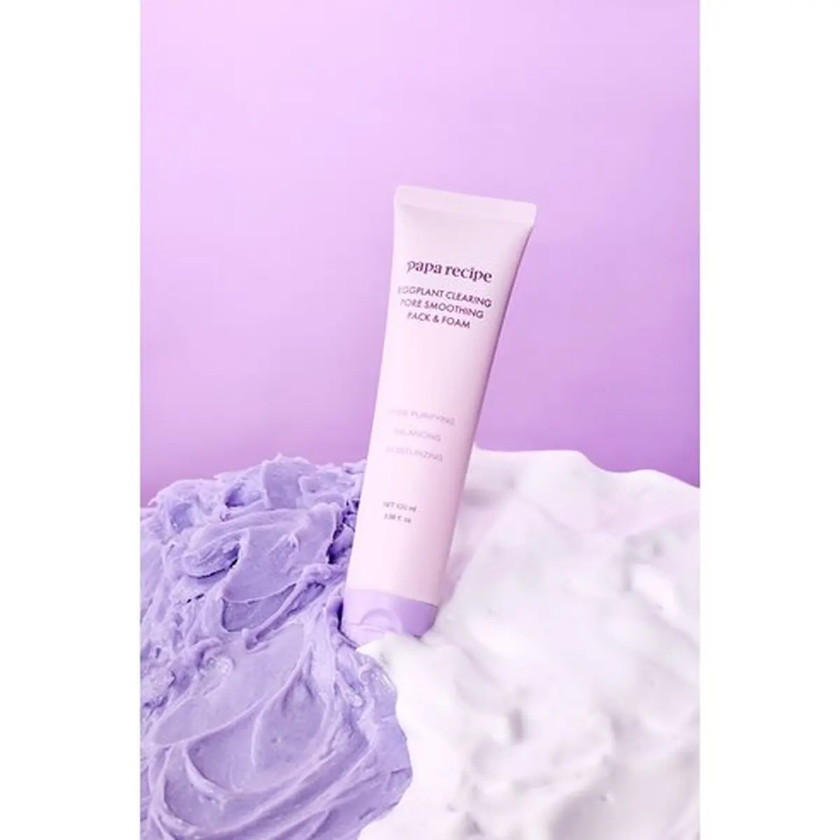 papa recipe Eggplant Clearing Pore Smoothing Pack & Foam 100 ml