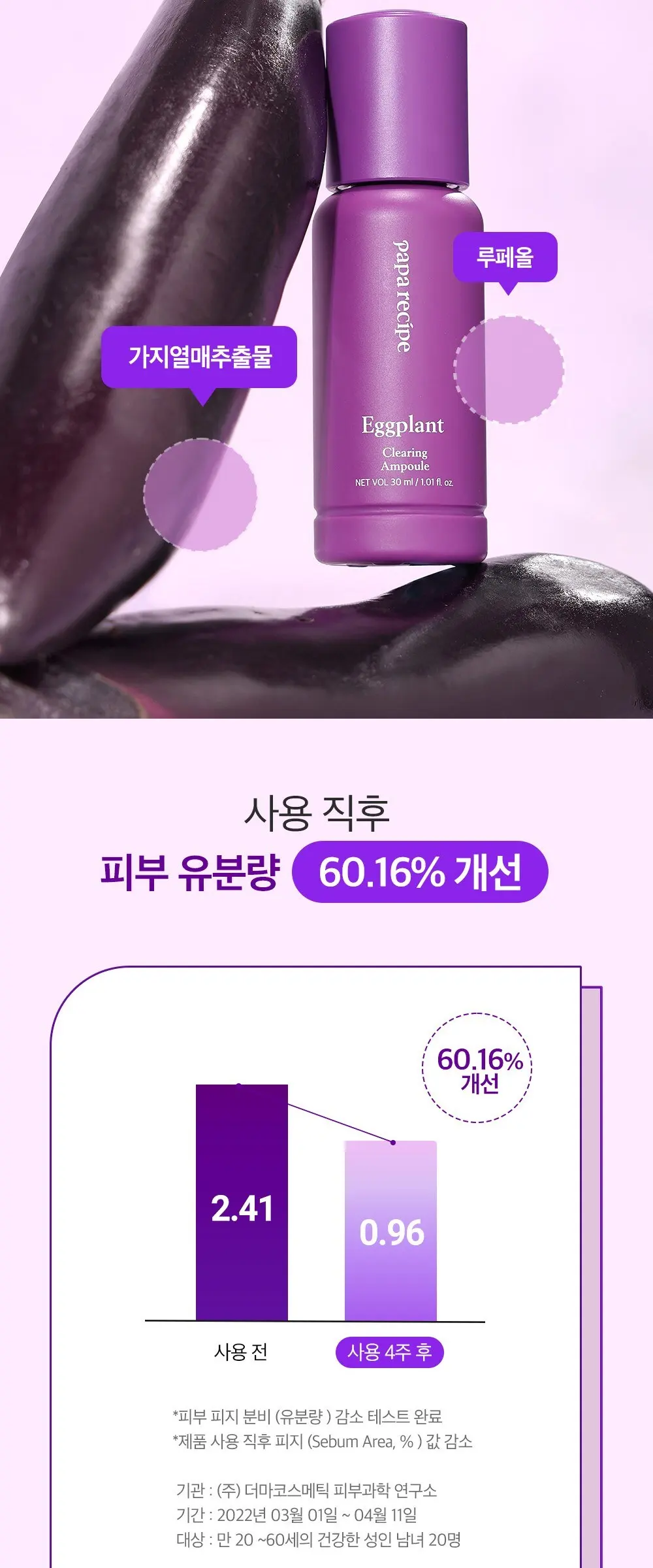 paparecipe Eggplant Clearing Ampoule 30ml Detail