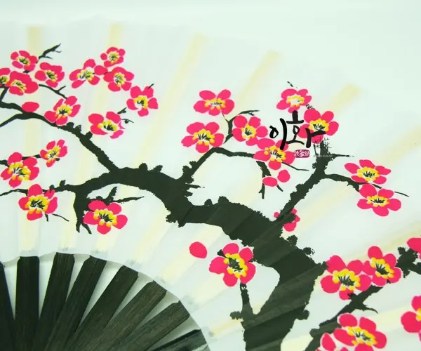 Plum Blossom Dance Fan for Practice Korean Traditional Dance Buchaechum Ihwa Detail