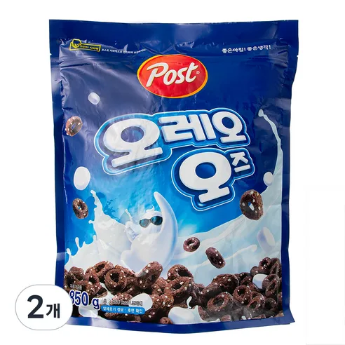 Post Oreo O's Cereal 850g x 2 Bags - Enriched with Vitamins, Marshmallow, Delicious Chocolate Breakfast