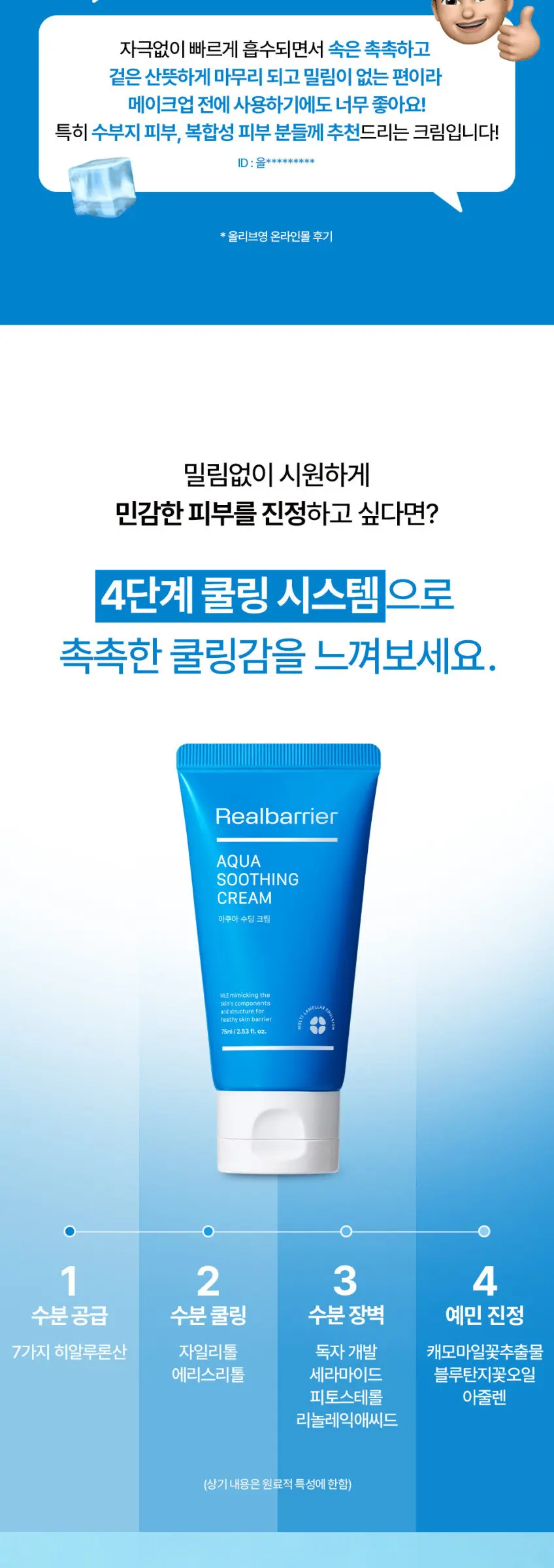 Real Barrier Aqua Soothing Cream [TUBE] 75ml x 2 Detail