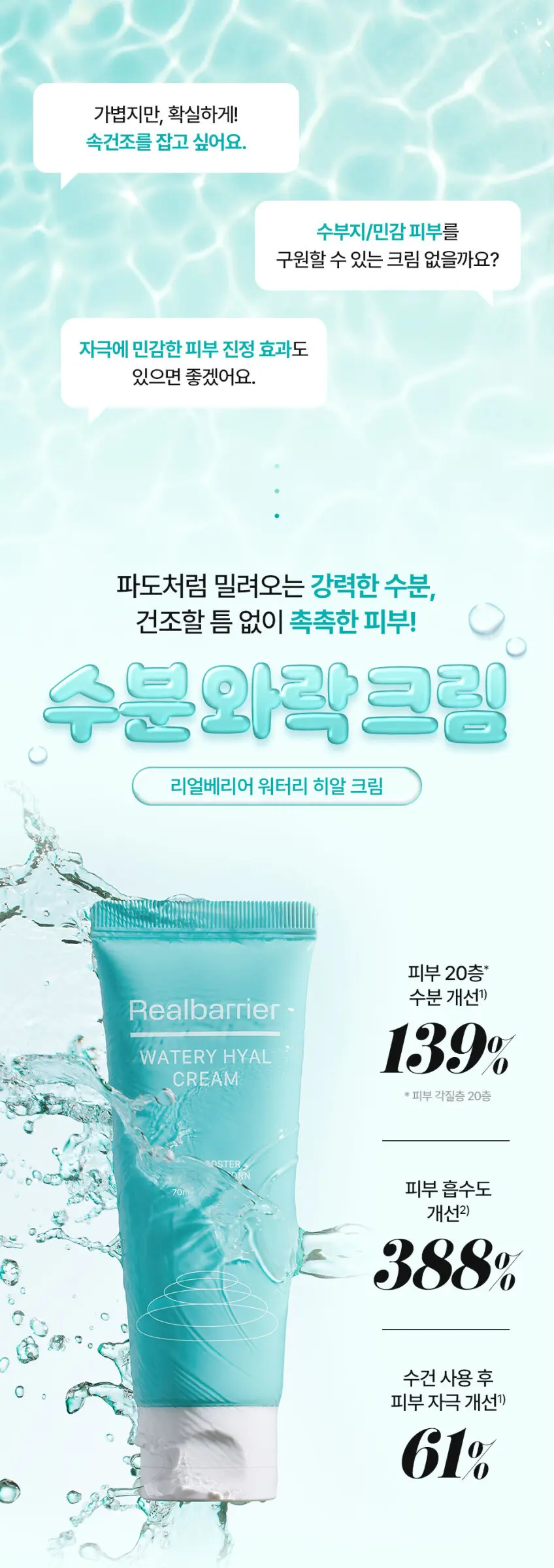 Real Barrier Watery Hyal Cream 70ml x 2, Watery Hyaluron Moisturizer Detail