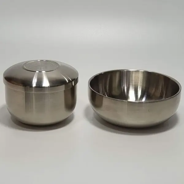 Stainless Steel Double-Walled Thermal Bowls and Lid Set - Rice/Side Dish/Soup, Medium or Large