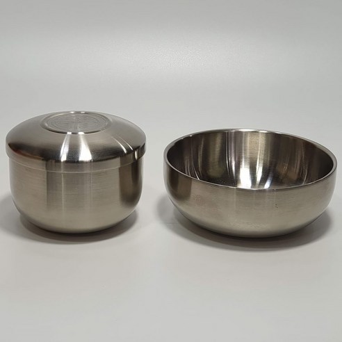 Stainless Steel Double-Walled Thermal Bowls and Lid Set - Rice/Side Dish/Soup, Medium or Large