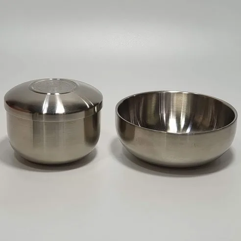 Stainless Steel Double-Walled Thermal Bowls and Lid Set - Rice/Side Dish/Soup, Medium or Large