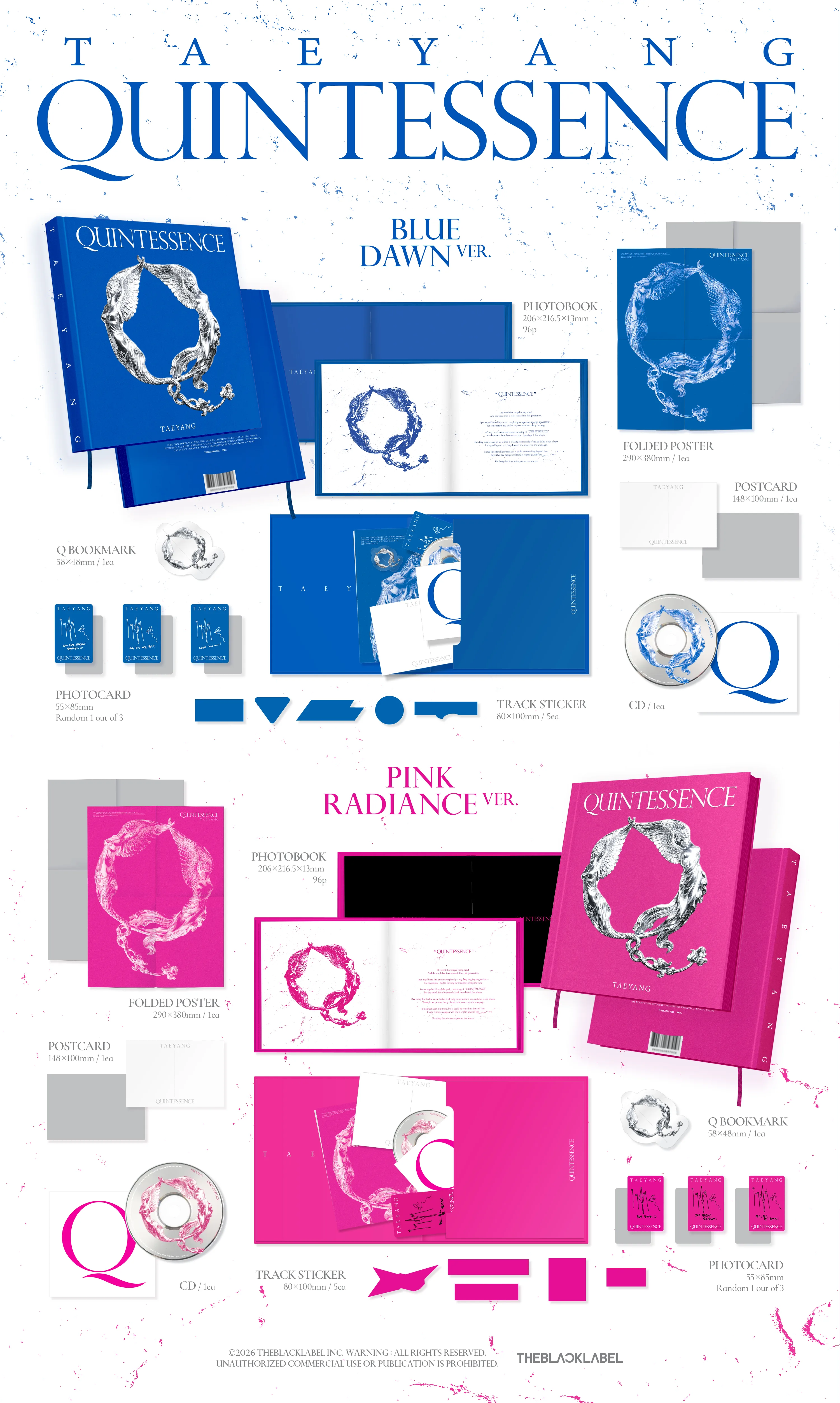 TAEYANG QUINTESSENCE BLUE DAWN & PINK RADIANCE Versions CD & VINYL Album Detail