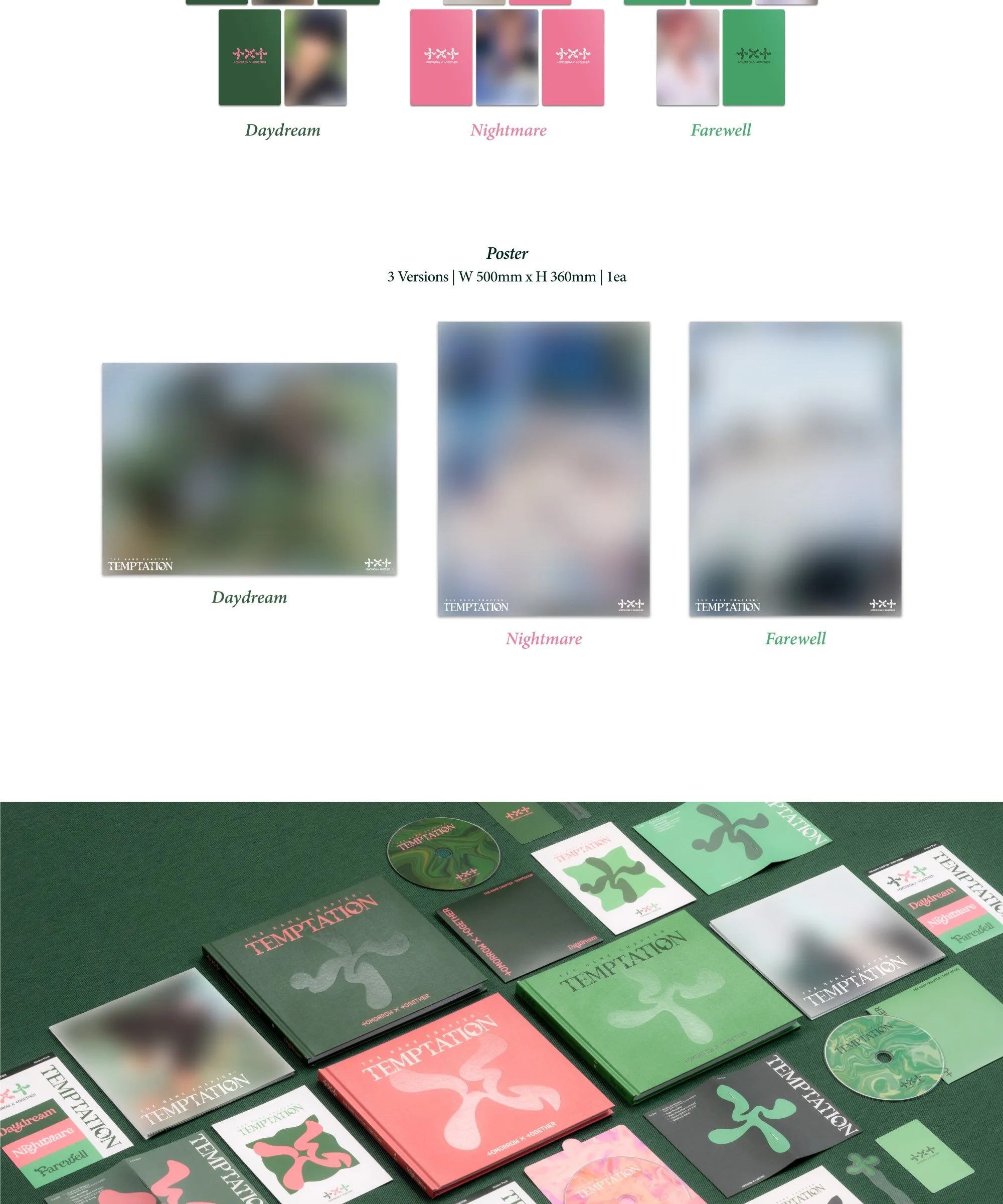 TOMORROW X TOGETHER - THE NAME CHAPTER: TEMPTATION Random Ver. K-POP Album (3 Versions, Photobook, Photocard, Poster Included) Detail