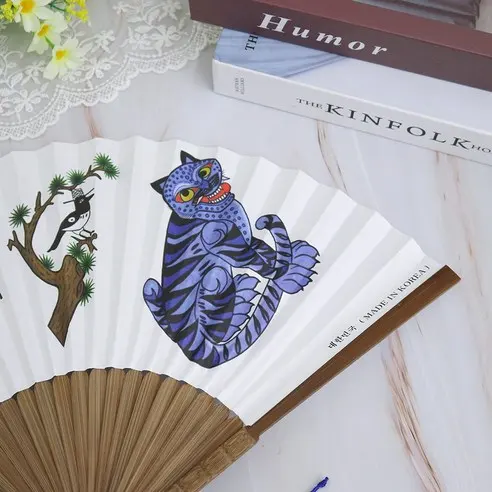 Traditional Korean Paper Fan Ho-jak-do Ojukseonbuchae Decorative Goods - Made in Korea