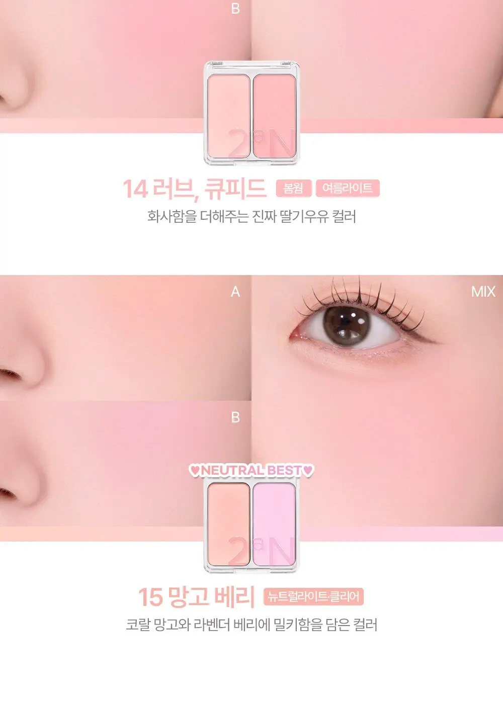 2aN Dual Cheek Blusher 9g #08 Nude Haze Detail