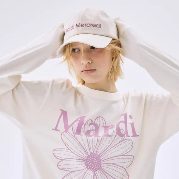 Mardi Mercredi Women's Logo Cotton Baseball Cap Cream/Lilac