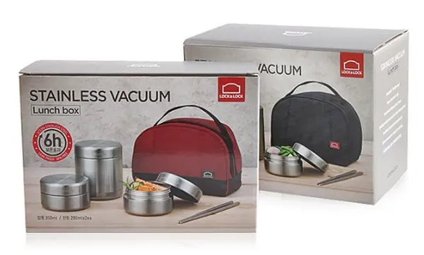 LocknLock Stainless Steel Thermos Lunchbox - Dark Gray