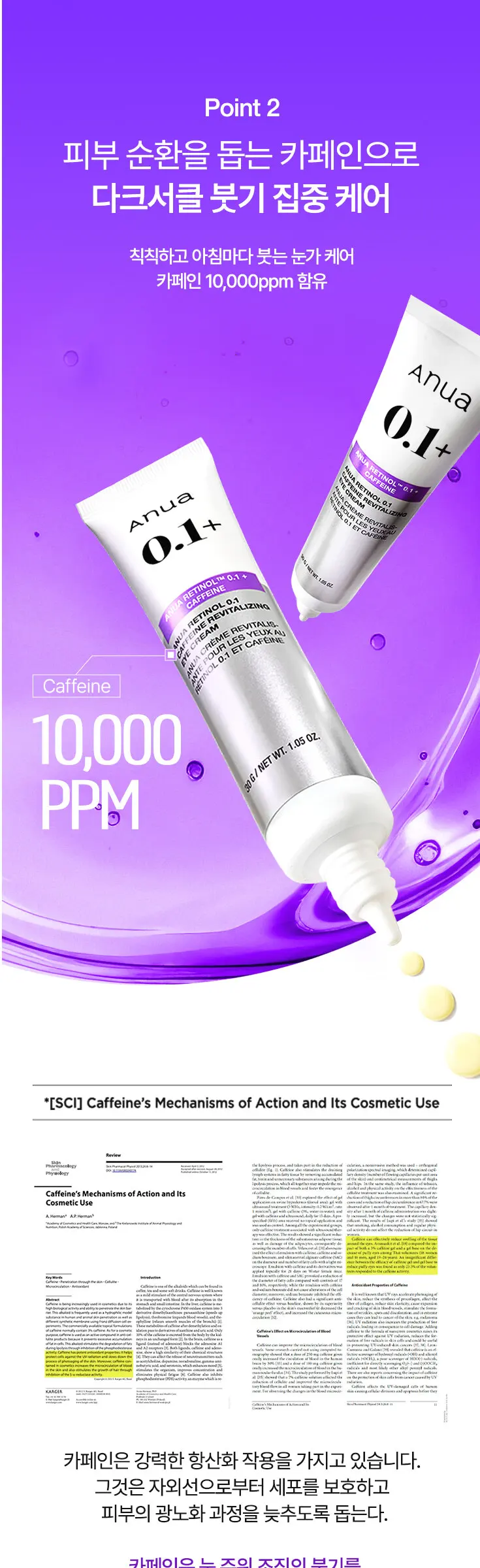 anua Retinol 0.1 Caffeine Revitalizing Eye Cream 30 g Detail