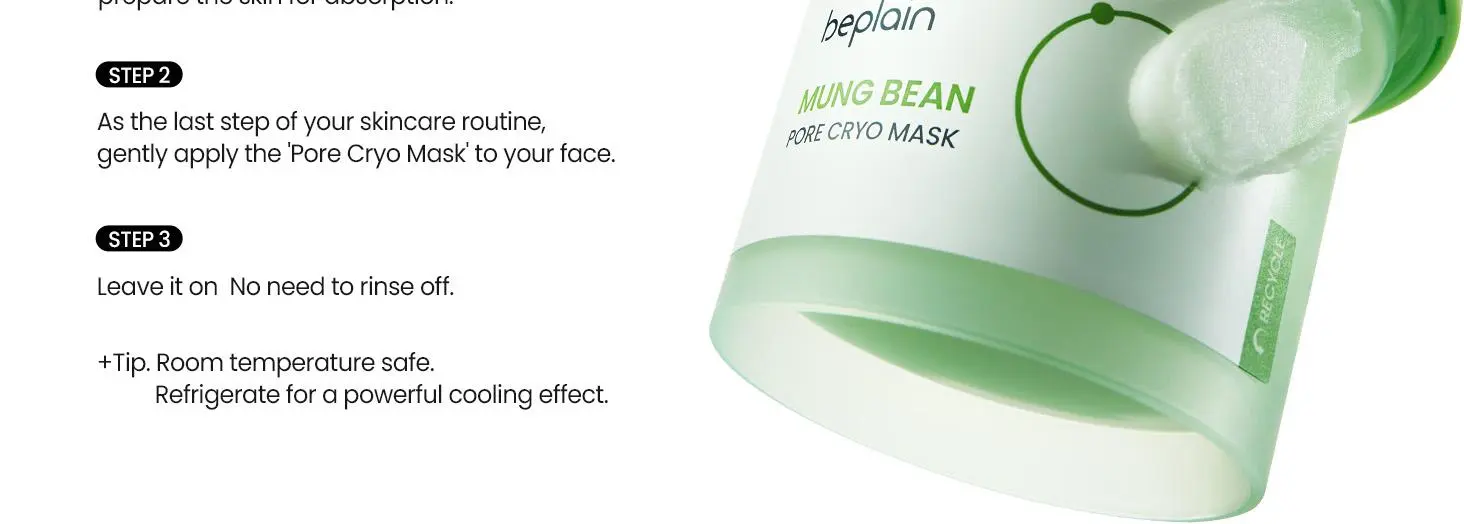 beplain Mung Bean Pore Cryo Mask 120ml Detail