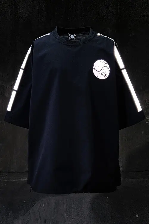 ByTheR Korean Flag Reflective Short Sleeve T-Shirt Black