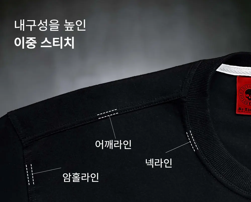 BYTHER Rough-Painted Korean Flag Loose-Fit Black Short-Sleeve T-Shirt Detail