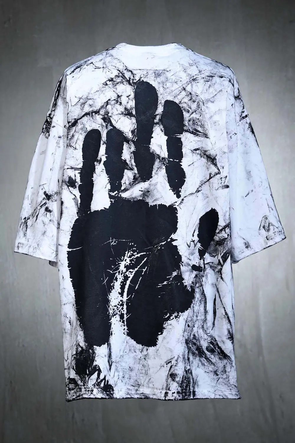 ByTheR Rough Painting Ahn Jung-geun Handprint Loose Fit Short Sleeve T-Shirt White Detail