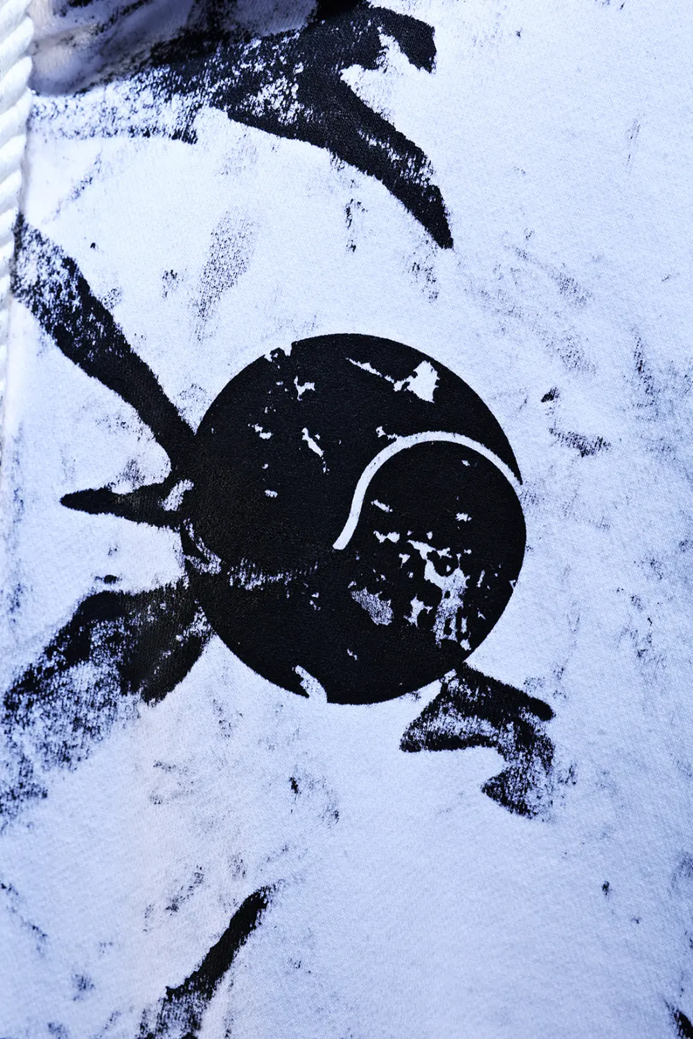ByTheR Rough Painting Black Korean Flag Cut-Off Sleeveless Hoodie White Detail
