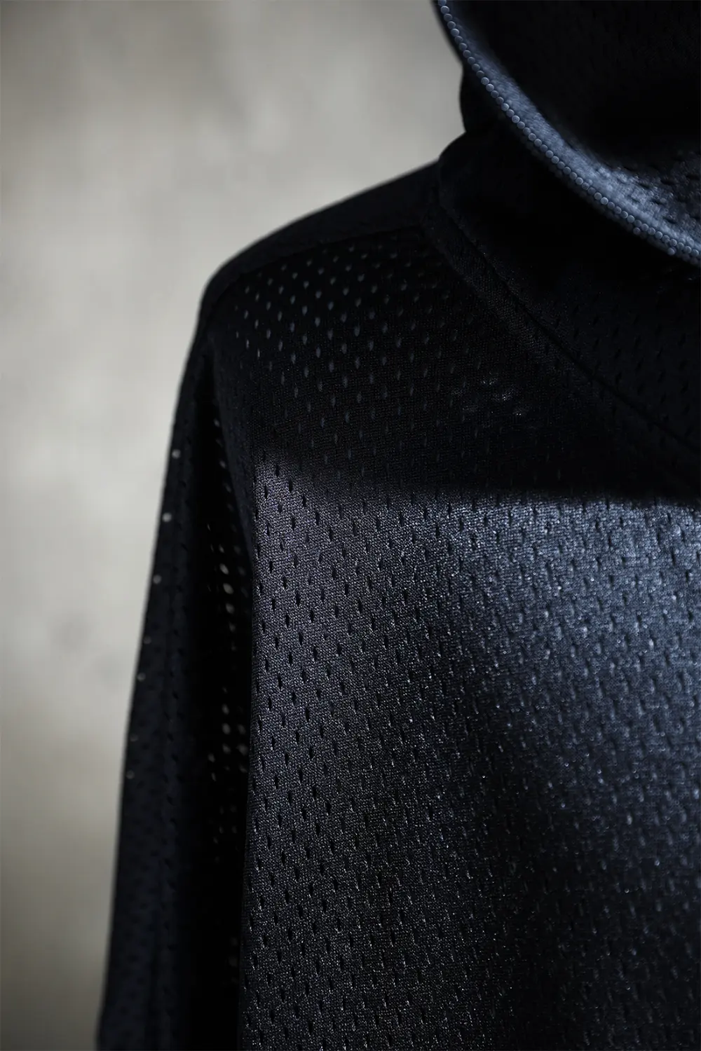 BYTHER Taegeukgi Mesh Hooded Zip-Up Jacket Black Detail