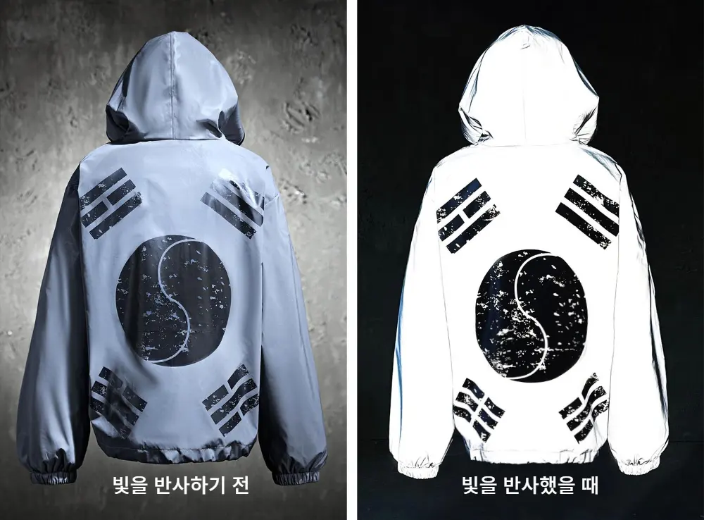 ByTheR Vintage Taegeukgi Reflective Windbreaker Detail
