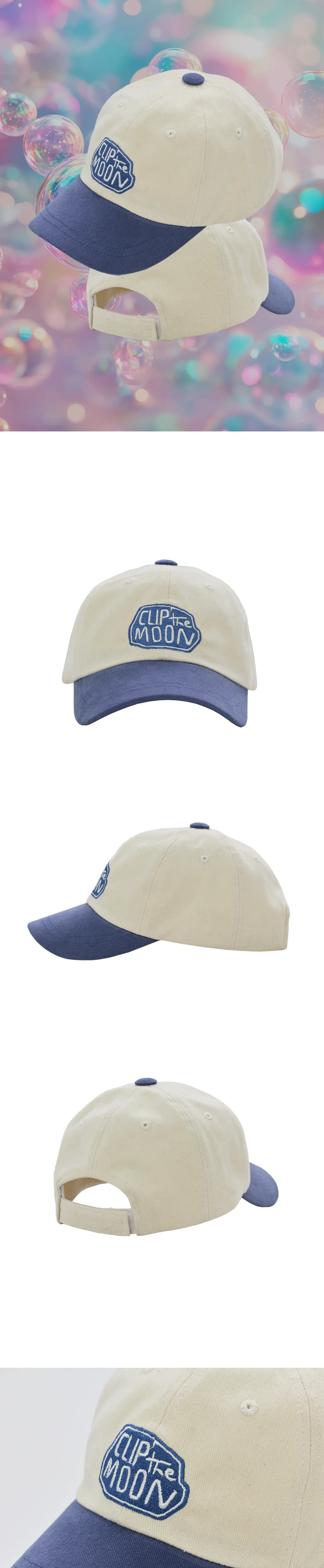 CLIP the MOON Baby Rock Cap Two Tone Blue Detail
