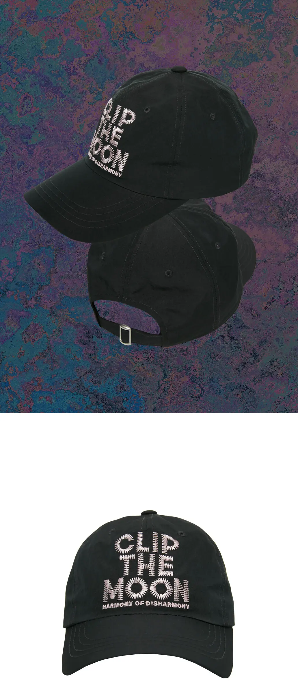 CLIP THE MOON Lunar Harmony Black Pink Cap Detail