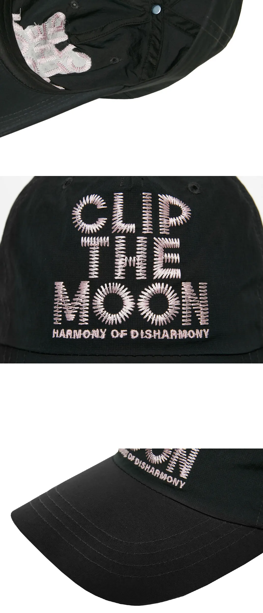 CLIP THE MOON Lunar Harmony Black Pink Cap Detail