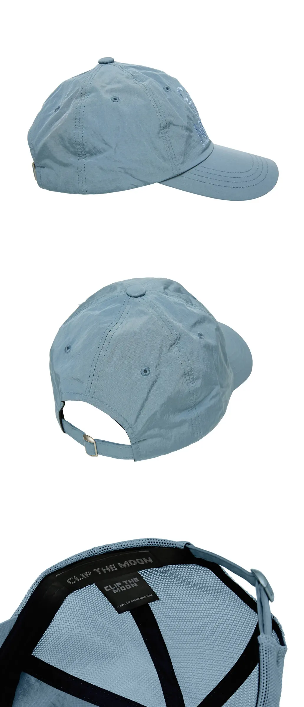 CLIP THE MOON Lunar Harmony Blue Sea Nylon Cap Detail