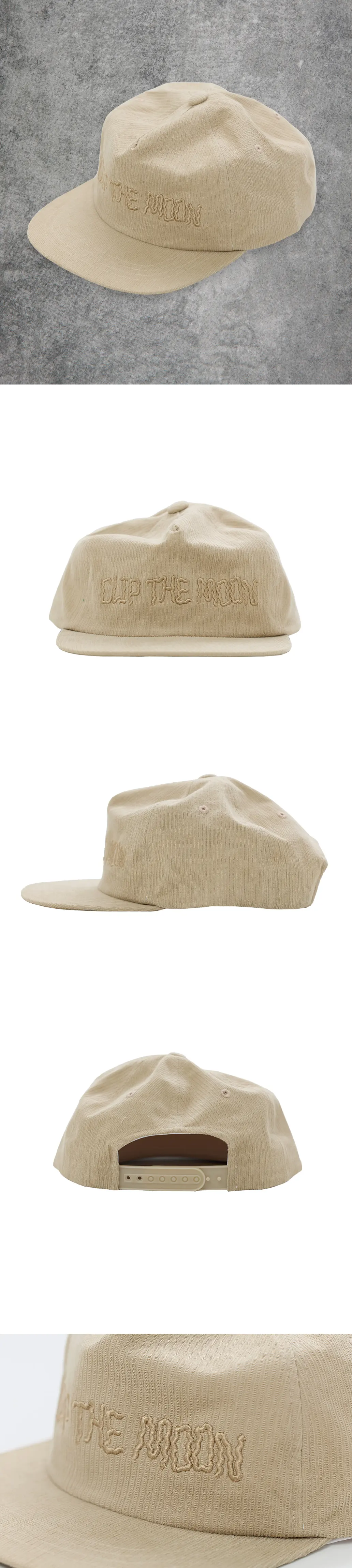 CLIP THE MOON Milkshake Corduroy Cap Soft Beige Detail