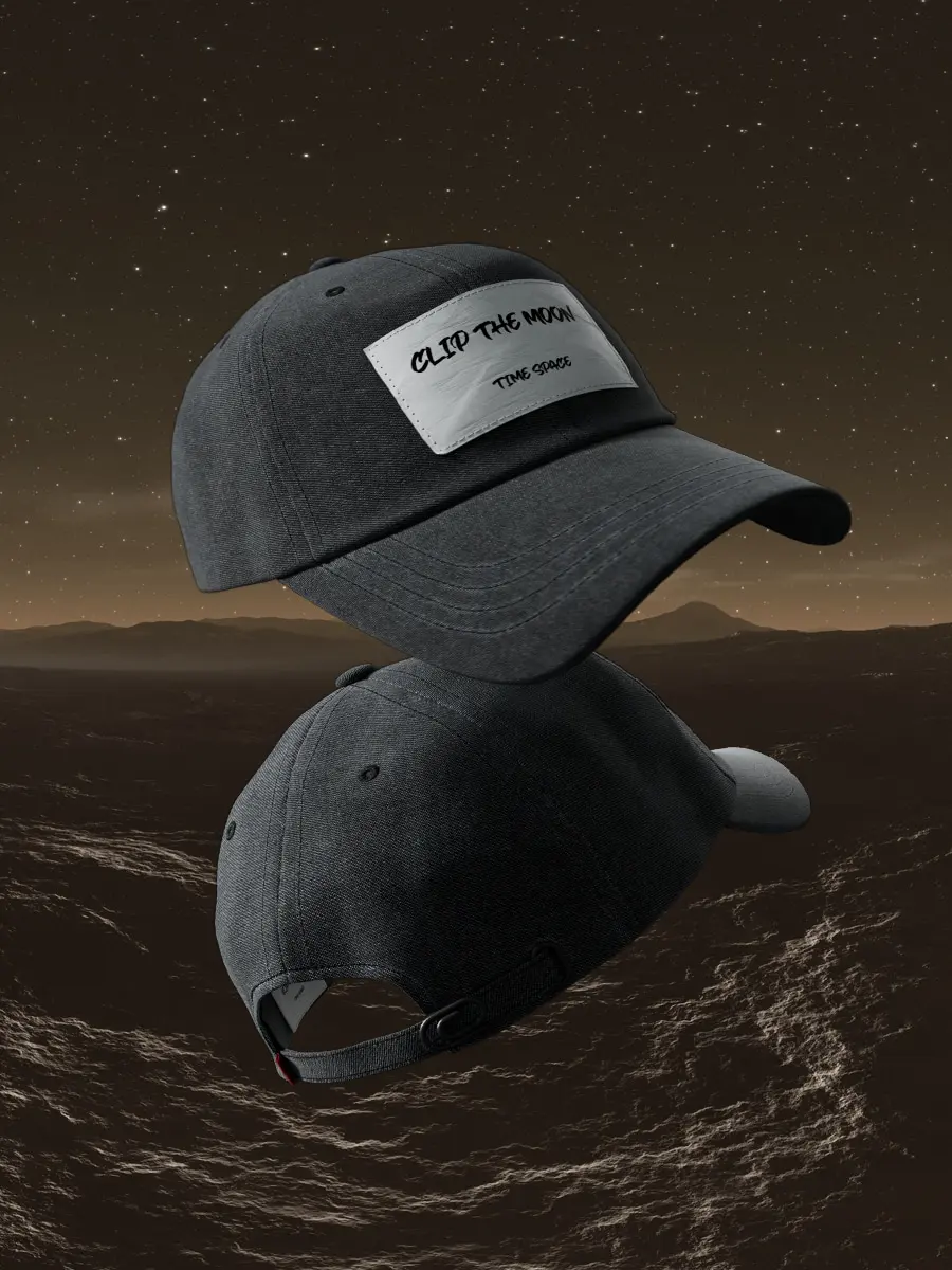 CLIP THE MOON Paper Label Cap Black Detail