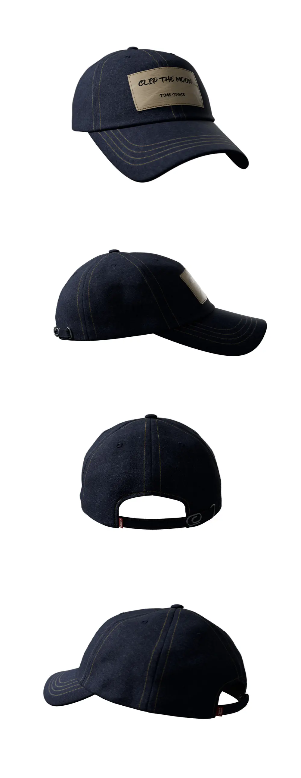 CLIP THE MOON Paper Label Cap Deep Blue Detail