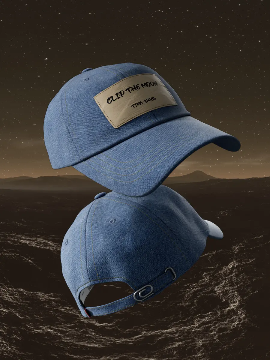 CLIP THE MOON Paper Label Cap Blue Detail