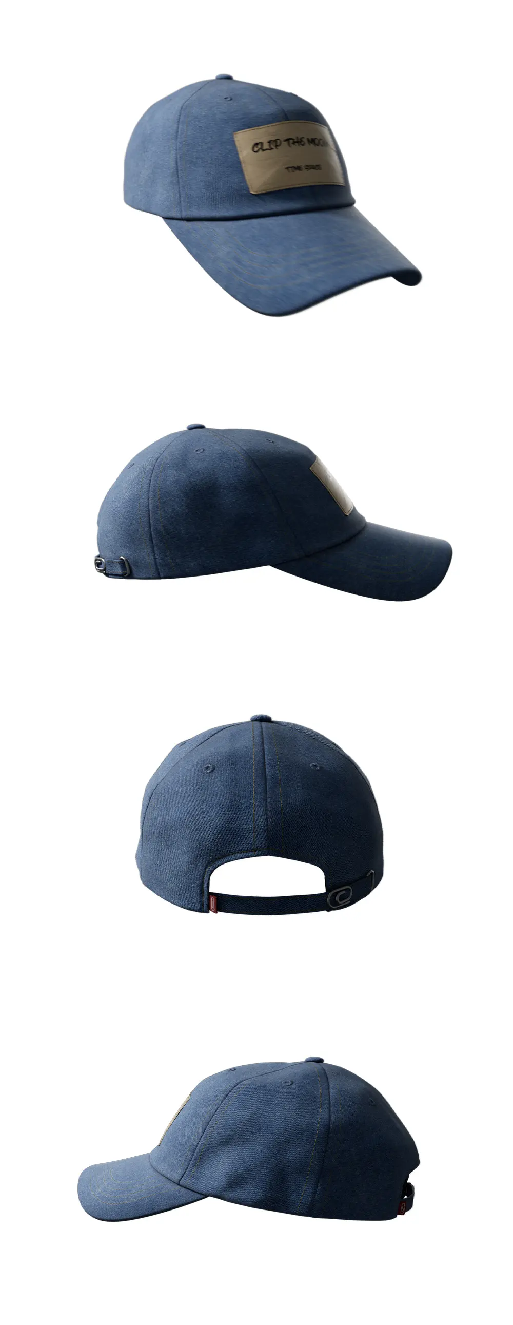 CLIP THE MOON Paper Label Cap Blue Detail