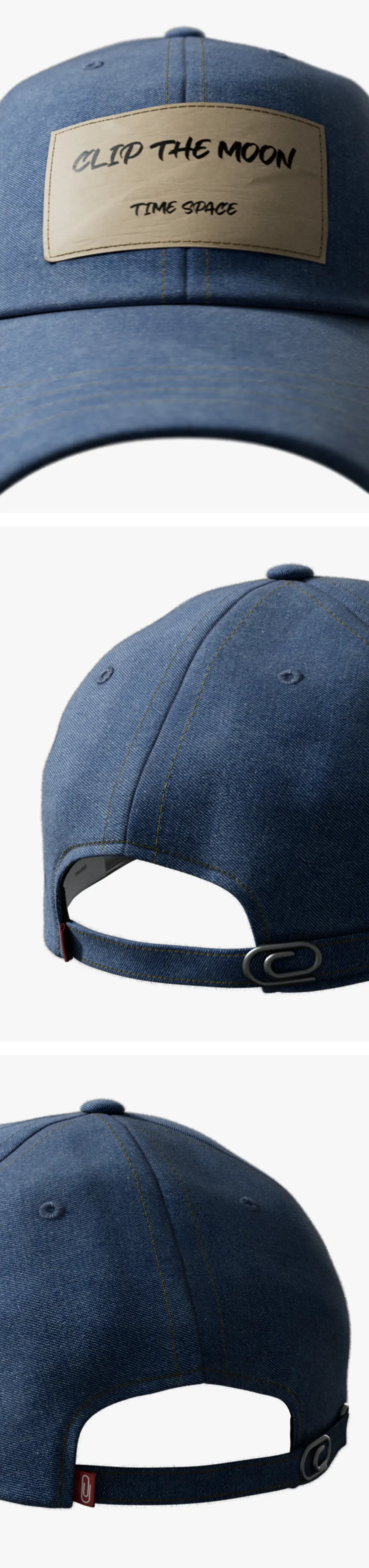 CLIP THE MOON Paper Label Cap Blue Detail