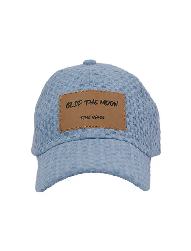CLIP THE MOON Paper Label Grid Sky Blue Cap