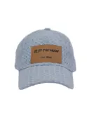 CLIP THE MOON Paper Label Grid Cap Hazy Blue