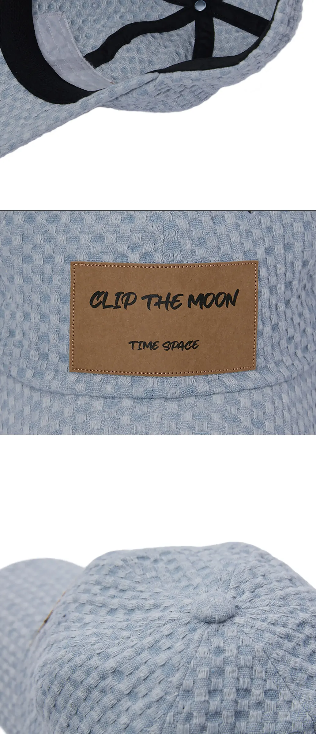 CLIP THE MOON Paper Label Grid Cap Hazy Blue Detail