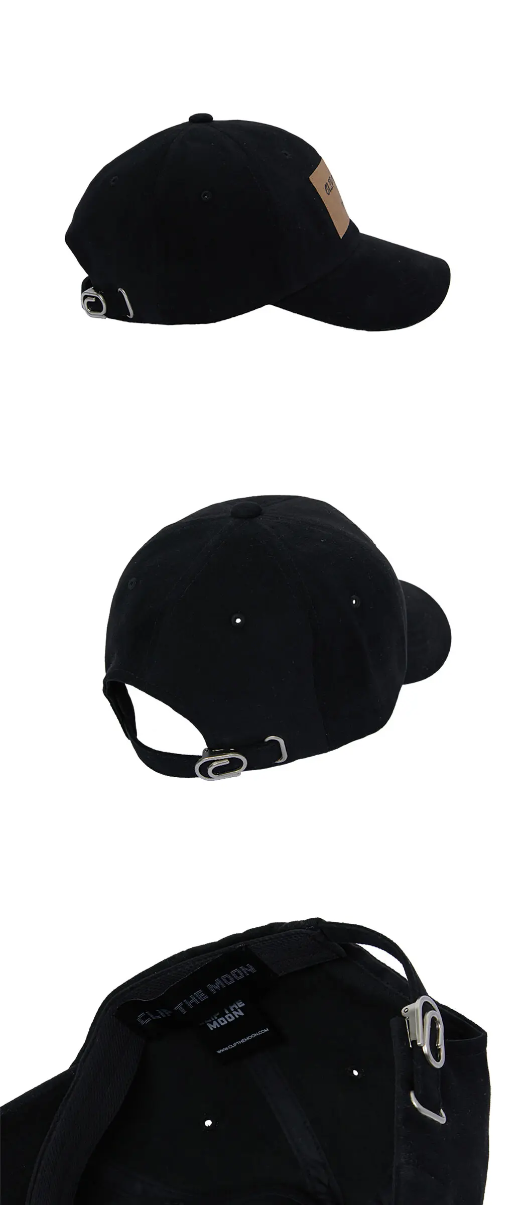 CLIP THE MOON Paper Label Suede Black Cap Detail