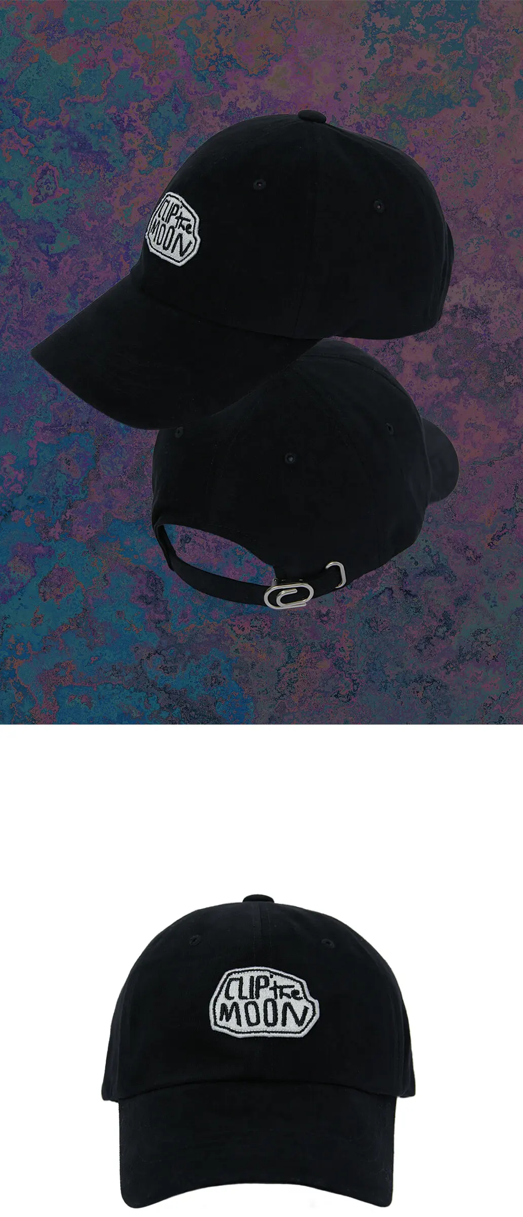 CLIP THE MOON Rock Cap Suede Black Detail