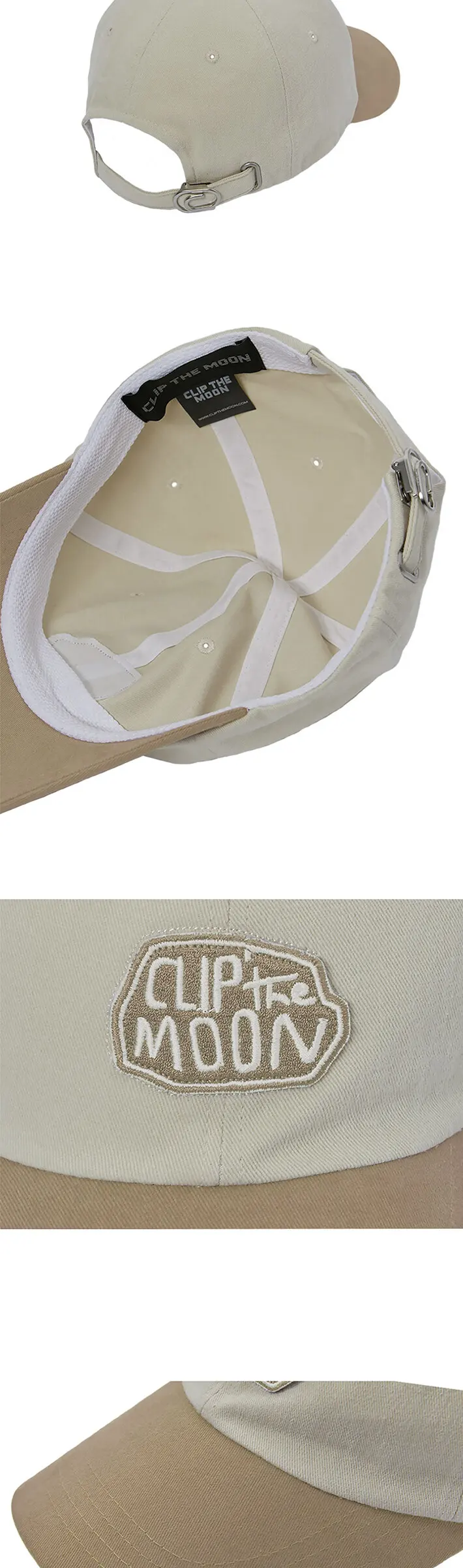 CLIP the MOON Rock Cap Two Tone Beige Detail