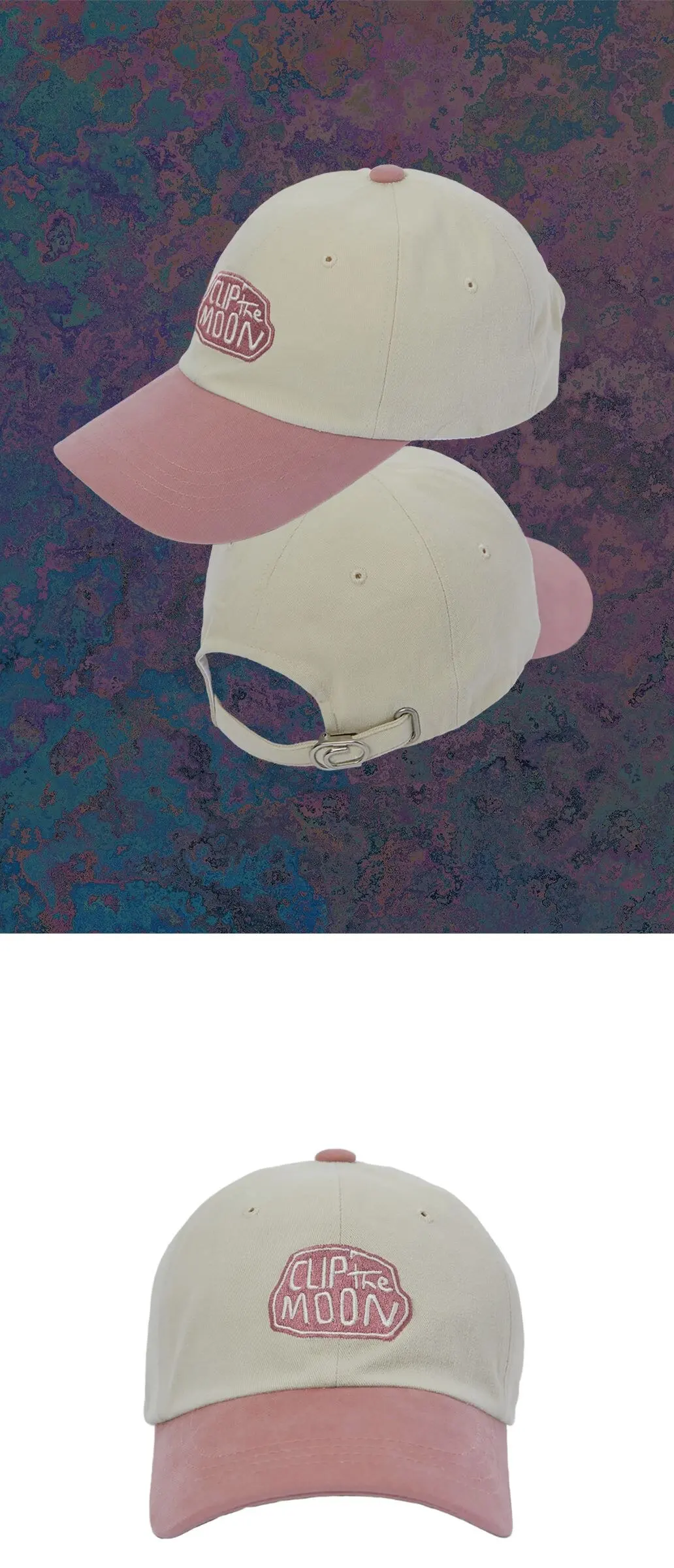 CLIP THE MOON Rock Cap Two Tone Pink Detail
