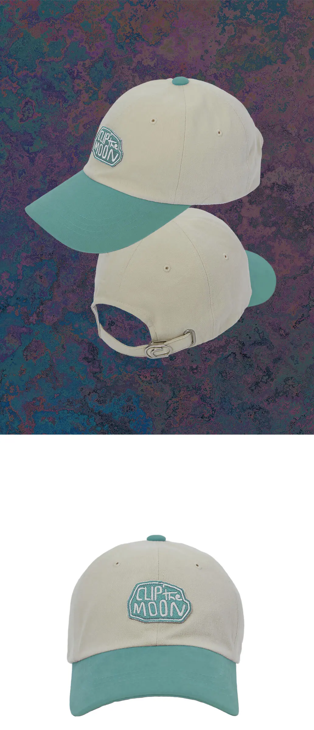 CLIP the MOON Rock Cap Two Tone Mint Detail