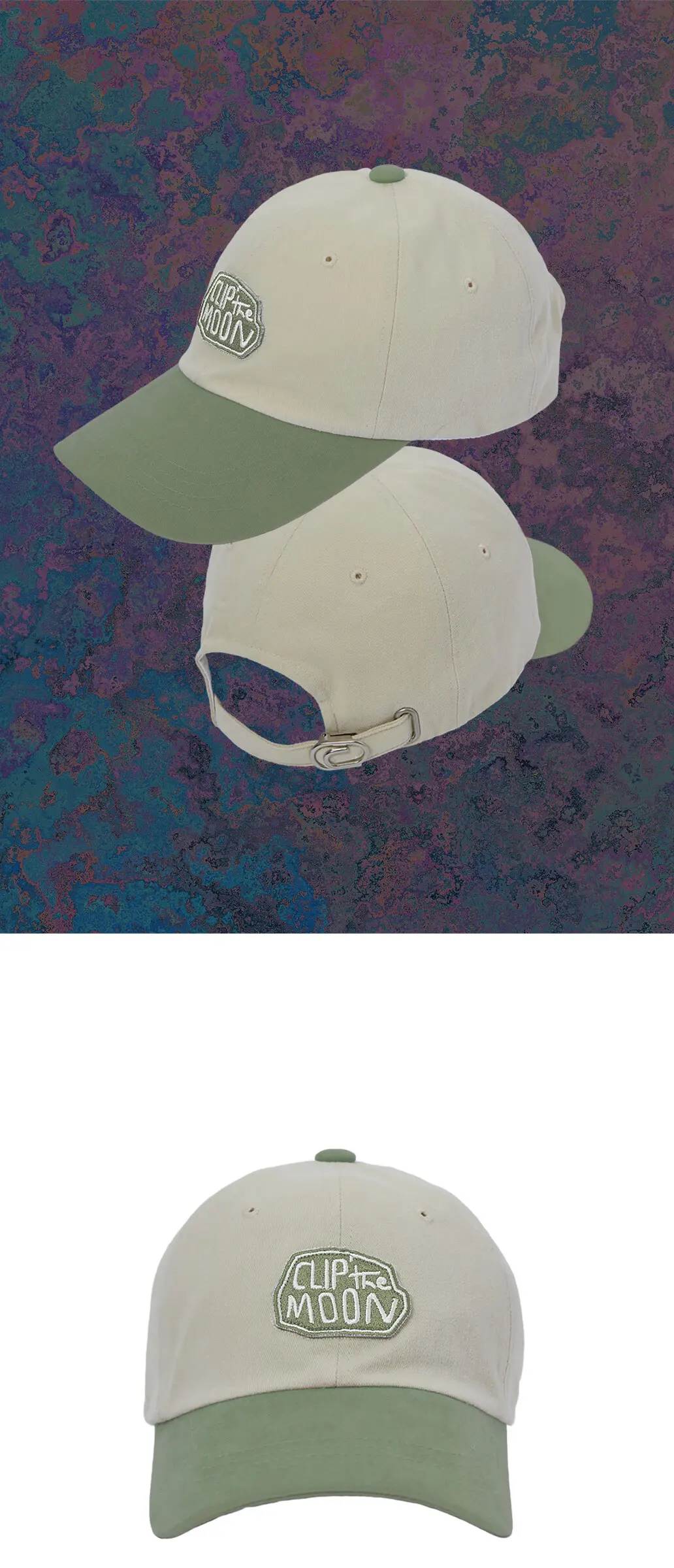 CLIP the MOON Rock Cap Two Tone Olive Detail