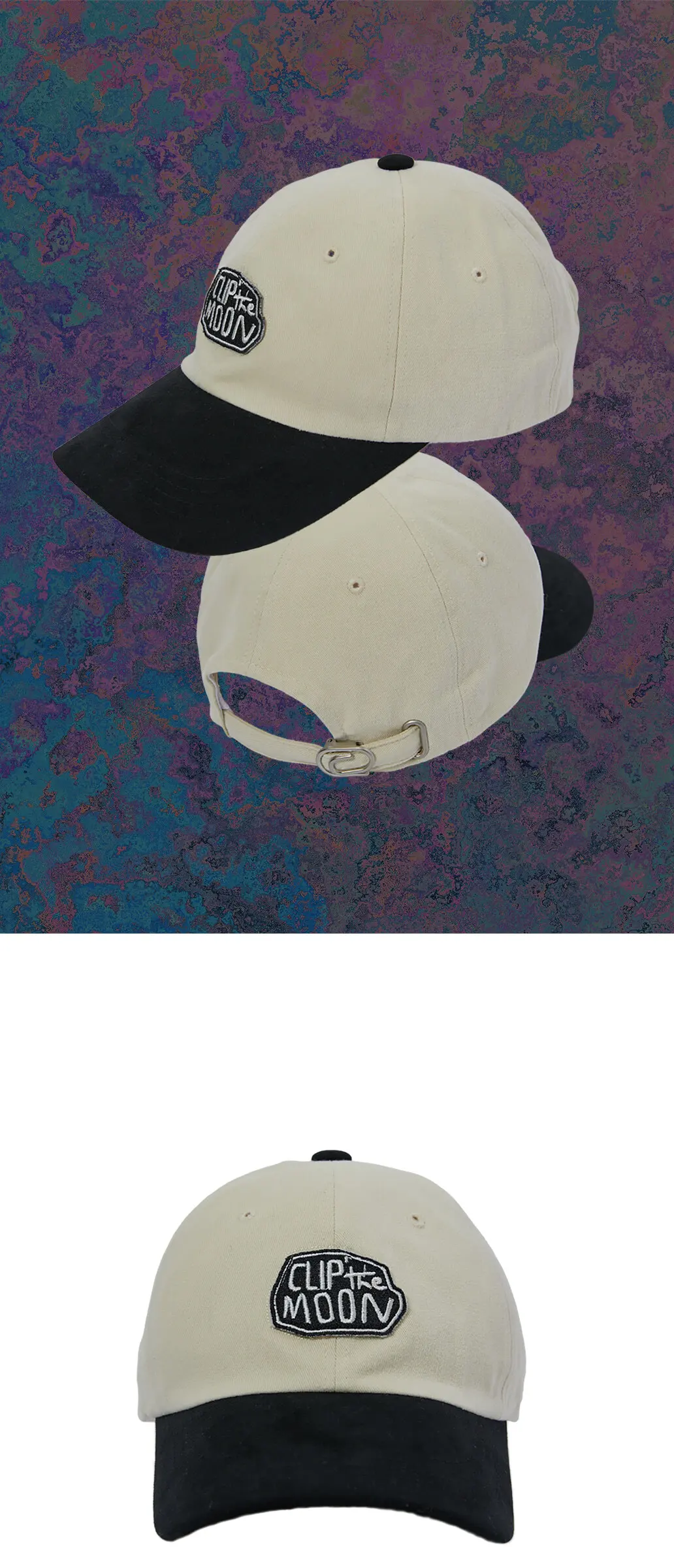 CLIP THE MOON Rock Cap Two Tone Black Detail