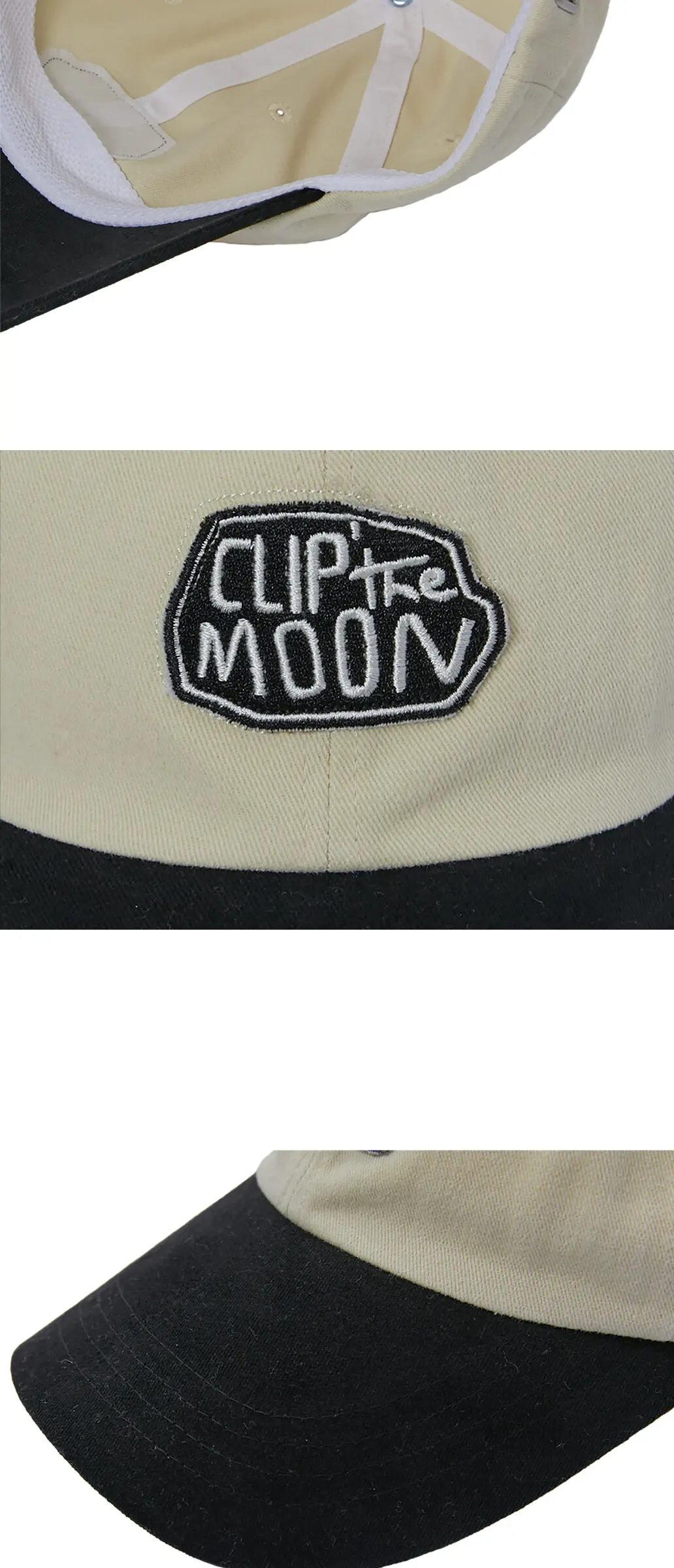 CLIP THE MOON Rock Cap Two Tone Black Detail
