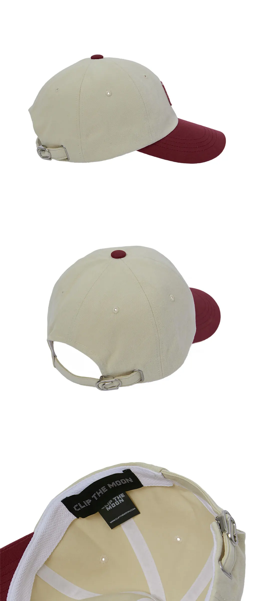 CLIP THE MOON Rock Cap Two Tone Red Free Size Detail