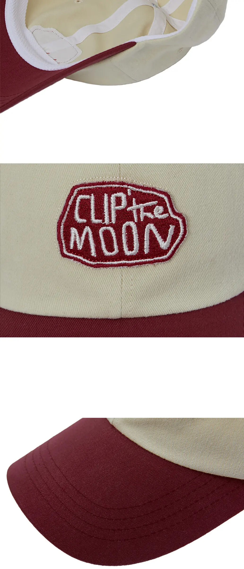 CLIP THE MOON Rock Cap Two Tone Red Free Size Detail